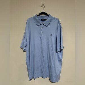 Polo Ralph Lauren 50/1 Blue Interlock Short Sleeve Knit Shirt Size 3XB